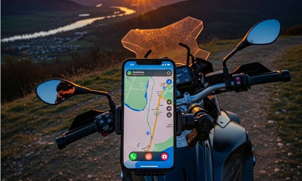 i phone and motor bike
