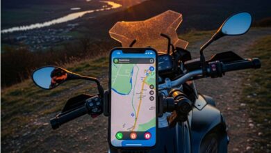 i phone and motor bike